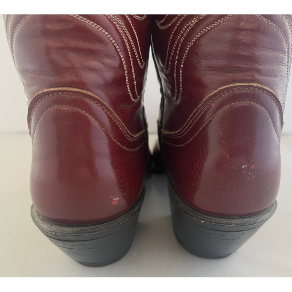 Tony Lama Womens Western Cowboy Boots Burgundy Red Leather Suede Size 4.5 B - Picture 5 of 9